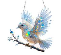 Graddi/Yifare/Solymall Spirit Bluebird, 2025 New Crystal Sky Bluebird Stained Art Ornament, 2D Radiant Bird Design Hummingbird Suncatcher for Window Decorations Hanging Gift(1pc-8inch)