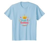 Grade 1 Goddess: Celebrate First Year School Queen T-Shirt, Kids, Baby Blue, 12 Years