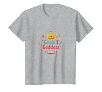 Grade 1 Goddess: Celebrate First Year School Queen T-Shirt, Kids, Heather Grey, 3 Years
