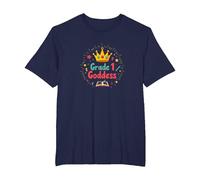 Grade 1 Goddess: Celebrate First Year School Queen T-Shirt, Men's Big and Tall, Navy, 2X Tall