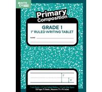 Grade 1 Primary Composition Book, Wide Ruled Writing Tablet, 1 Inch Ruled Dotted Midline, Penmanship: Handwriting Practice Paper for Kids, Early ... Marble Notebook, 150 Pages, Green