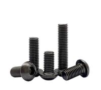 Grade 10.9 High Strength Black Nickel Carbon Steel Hex Socket Round Head Cap Screw Bolt M2 M2.5 M3 M4 M5 M6 Length 3mm~30mm(20mm,M5-10pcs)