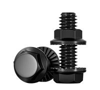 Grade 10.9 Outer Hexagon Flange Screws With Tooth And Nuts Carbon Steel Anti Slip Bolts With Set(M12x50mm 2pcs)