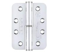 Grade 11 Lift Off Hinge Steel - Radius - 102mm x 76mm x 3mm - Left Hand - Polished Chrome