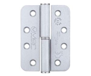Grade 11 Lift Off Hinge Steel - Radius - 102mm x 76mm x 3mm - Left Hand - Satin Chrome