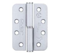 Grade 11 Lift Off Hinge Steel - Radius - 102mm x 76mm x 3mm - Right Hand - Polished Chrome