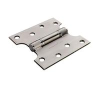 Grade 13 Parliament Hinge, Heavy-Duty Steel, Wide Throw Design, for Fire Doors and Large Internal or External Doors (Satin Stainless Steel, 102mm x 50mm x 102mm x 3mm)