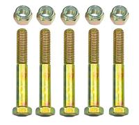 Grade 2 Shear Bolts 1/2" x 3-1/2" for Rotary Cutter,Tractor Gearbox,by Color Galvanization with Nylon Lock Nut Kit,by Metalsuberg .(5pcs Pack)
