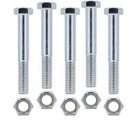 Grade 2 Shear Bolts for Rotary Cutters 1/2" x 3-1/2" with Nylock Nuts - 5 Pack