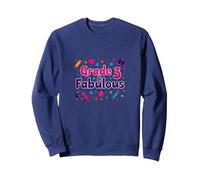 Grade 3 & Fabulous: Fun School Theme for Third Graders Sweatshirt, Adult Unisex, Navy, M