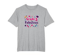 Grade 3 & Fabulous: Fun School Theme for Third Graders T-Shirt, Men's Big and Tall, Heather Grey, 4X Tall