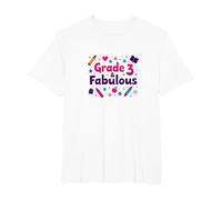 Grade 3 & Fabulous: Fun School Theme for Third Graders T-Shirt, Men's Big and Tall, White, 5X Tall