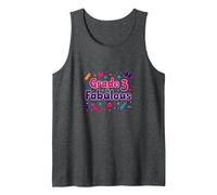 Grade 3 & Fabulous: Fun School Theme for Third Graders Tank Top, Men, Dark Heather Grey, S