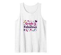 Grade 3 & Fabulous: Fun School Theme for Third Graders Tank Top, Men, White, S