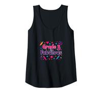 Grade 3 & Fabulous: Fun School Theme for Third Graders Tank Top, Women, Black, S