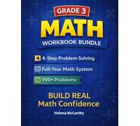 Grade 3 Math Workbook Bundle: Full-Year Practice + Word Problems: 4-Step Problem Solving | 990+ Problems | Addition, Subtraction, Multiplication, Division | Answer Key Included