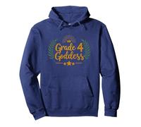 Grade 4 Goddess: Regal Crown Elementary Achievement Pullover Hoodie, Adult Unisex, Navy, M