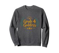 Grade 4 Goddess: Regal Crown Elementary Achievement Sweatshirt, Adult Unisex, Dark Heather Grey, L
