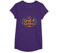 Grade 4 Goddess: Regal Crown Elementary Achievement T-Shirt, Girls, Purple, Small
