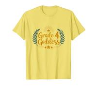 Grade 4 Goddess: Regal Crown Elementary Achievement T-Shirt, Men, Lemon, L
