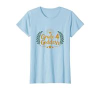 Grade 4 Goddess: Regal Crown Elementary Achievement T-Shirt, Women, Baby Blue, XL