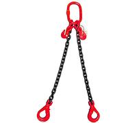 Grade 8 2.8 tonne 8mm 2 Leg Adjustable Lifting Chain Sling Rigging With Safety Hooks (4mtr)