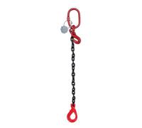 Grade 80 1-Leg Chain Sling 7MM With Self Locking Hook Lifting WLL 1.5T + Shorteners Auto Hook (2 Metre EWL)