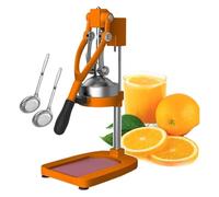 Grade Manual Hand Press, Manual Juicer Hand Press, Manual Orange Squeezer Extractor Food Processors With V-Shaped Removable Filter, Stainless Steel Lemon Press(Orange)