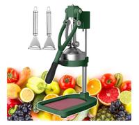 Grade Manual Hand Press, Manual Juicer Hand Press, Manual Stainless Steel Lemon Press Food Processors | Large-Diameter Pressing Plate(Green)