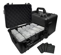 Graded Card Case Storage Box Fits for 75 Graded Trading Cards, Graded Card Storage Case, Slab Card Holder Organizer for CSG, BGS, PSA, FGS, Football Card with Removable Thick Foam Slots (Bag Only)