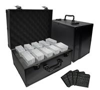Graded Card Hard Storage Case Fits for 64 Graded Trading Cards, Slab Card Box Holder Organizer for FGS, CSG, BGS, PSA, Sports, Football Card with Removable Thick Foam Slots (Bag Only)