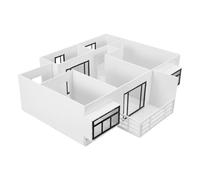 GRADENEVE 1/50 Scale Architectural Model Kit - DIY 2-bedroom Apartment Interior Layout Set - Precision Crafting Components for Hobbyists and Architecture Students - Small House Model
