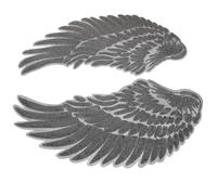 GRADENEVE 1 Pair Black Sequin Wing Pattern Patches for Bags and Blouse, Embroidery Cloth Paste for Garment Sewing and DIY Accessories, Decorative and Repair Applique Patches