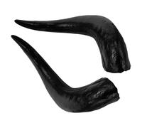 GRADENEVE 1 Pair of Black Plastic DIY Bull Horns for Headdress with Large Horn Shape, Eye-catching and Creative Halloween Headband Accessory for Celebrations and Crafting Lovers