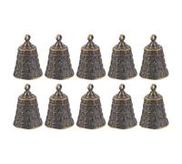 GRADENEVE 10 Pcs Vintage Brass Buddhist Key Pendants Small Brass Bells for DIY Decoration and Jewellery Making with Delicate Retro Style