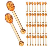 GRADENEVE 100pcs Plastic Lip Balm Applicator Spoons for Travel and Beauty Salons, Compact and Resist Bending and Breaking, Brown Lip Gloss Wand Scoop for Easy Makeup Application
