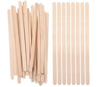 GRADENEVE 100pcs Wooden Wax Sticks Spatula round Edge for Hair Removal and Shaping Eyebrows, Multi-purpose Comfortable Waxing Applicator in Khaki Colour