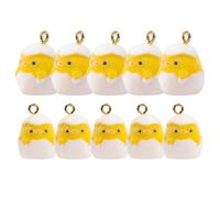 GRADENEVE 10pcs Easter-themed Resin Chicken Eggshell Pendants DIY Pendant Material for Earrings with Flocking Finish, Sturdy and Do Not Fade, for Easter Party Decorations and Necklaces