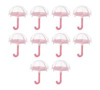 GRADENEVE 10pcs Pink Plastic Umbrella Shaped False Eyelash Sweet Storage Box, Multi-Purpose Storage Case for False Eyelashes and Treats, for Birthday and Party Use