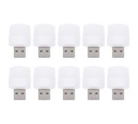 GRADENEVE 10pcs Portable USB Night Light Small USB Lamp White Plastic Practical and Light in Weight for Car Interior Ambient Lighting and Laptop Use