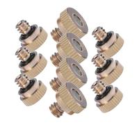 GRADENEVE 10pcs Stainless Steel Low Pressure Misting Nozzles for Garden Hose Rustproof Atomizing Spray Heads with Full Coverage Easy Installation for Outdoor Cooling and Water Efficient
