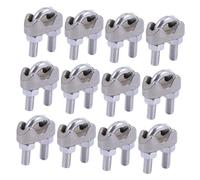 GRADENEVE 12 Pcs Stainless Steel U Type Wire Rope Clamps Cable Fasteners for Steel Wire Fixing Non-slip Threaded Saddle Reusable Hardware Clips for Fences Gates Anchors and Fitness Equipment