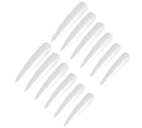 GRADENEVE 120pcs Long Sharp False Nail Tips 12pcs Per Pack 10 Packs Nail Art Salon Fake for Professional Design and Stage Use