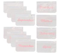 GRADENEVE 12pcs Pink PVC Cash Envelope Binder Pouches with 6-Hole Design, Easy to Open and Close, Large Storage Capacity, for Organising Money and Documents