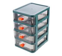 GRADENEVE 1pc Transparent Mini Storage Box with Portable Desktop Organizer for Cosmetics Stationery Jewelry and Sundries Space-saving Gem Green Holder for Office Dorm Bathroom and Vanity