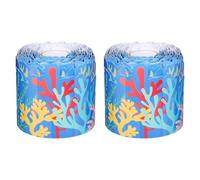 GRADENEVE 2 Rolls Under The Sea Bulletin Board Borders with Coral Reef Design, Self-Adhesive Coated Paper Trim for Easy Installation and Oilproof Protection, for Classroom Decorations