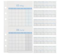 GRADENEVE 20 Sheets A6 Undated Monthly Calendar Inserts Double-sided Three-fold Planner Pages for 6-ring Binder Budget Organizer Meal Tracking Refills
