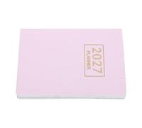 GRADENEVE 2027 A7 Pocket Planner Pink Pu Leather Personal Planner with Full-year Calendar and Task Breakdown for Students and Office Use