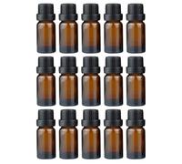 GRADENEVE 20pcs 15ml Brown Amber Glass Bottles Refillable Portable Essential Oil Containers Makeup Holders for Outdoor Travel