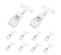GRADENEVE 20PCS Clear Plastic Sign Holder Clips Rotatable and Flexible Price Tag Display Holders for Retail Merchandise Transparent Label Clips for Supermarkets Clothing Stores Fruit Stands